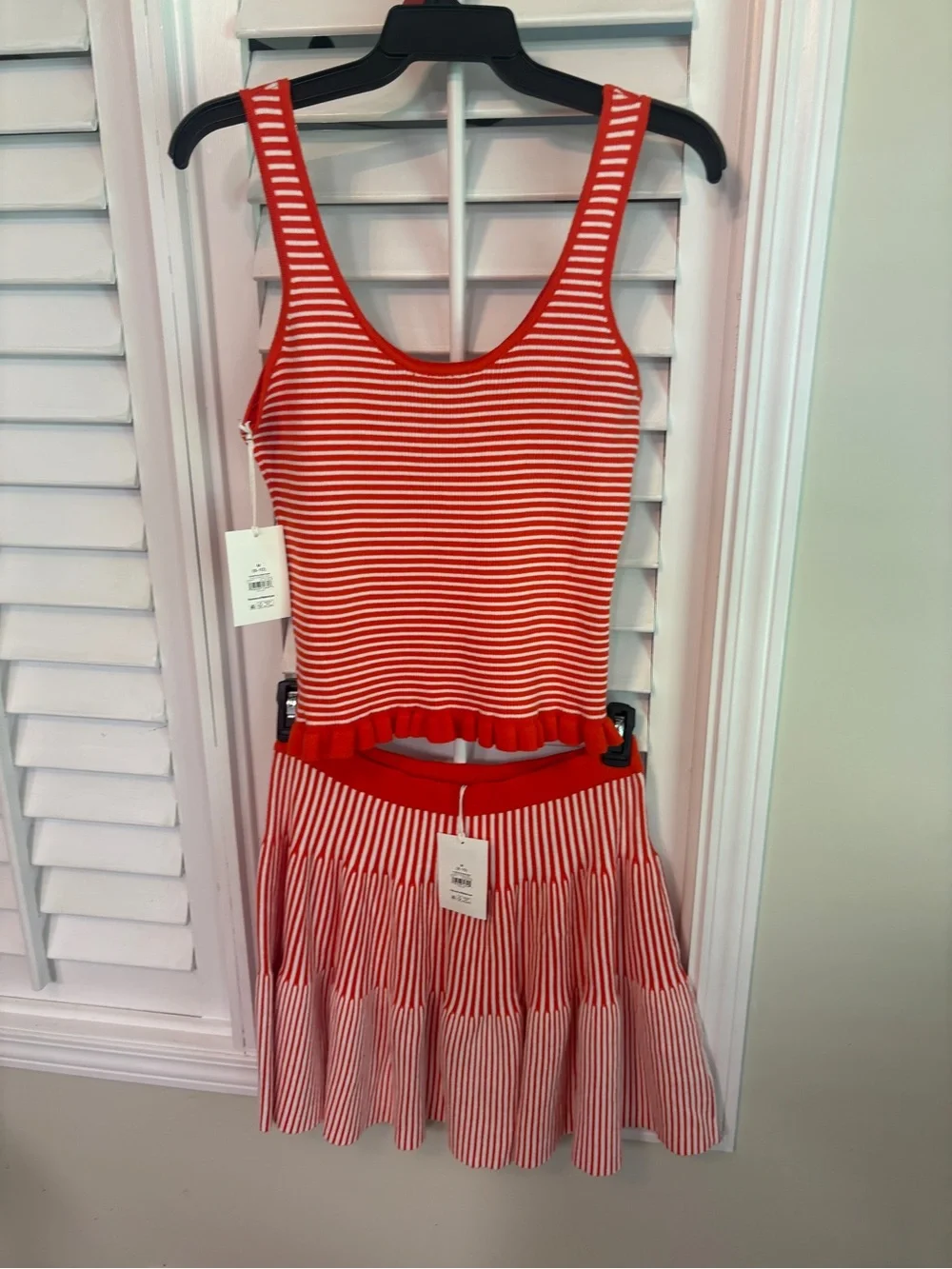 Free Assembly Orange And White Tank And Skirt Set Size Medium